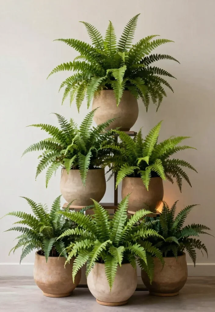 14 Boston Fern Planter Ideas That Keep Soil Moist Longer - 10. Layered Planter Designs 1