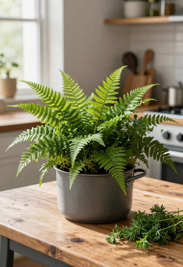 14 Boston Fern Planter Ideas That Keep Soil Moist Longer - 13. Potted Herb & Fern Combinations 1