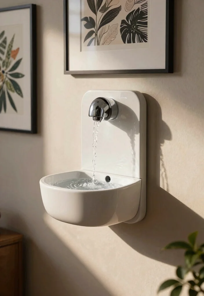 14 Cat Water Fountain Ideas That Keep Water Fresh All Day - 12. Hanging Wall Fountain 1