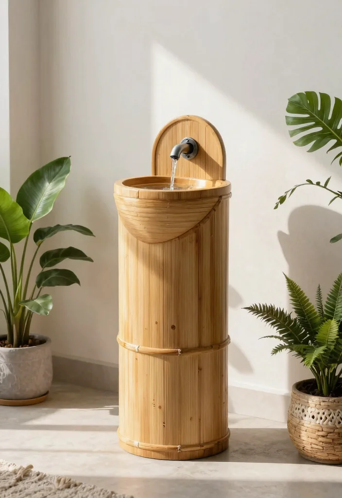 14 Cat Water Fountain Ideas That Keep Water Fresh All Day - 6. Bamboo Water Fountain 1