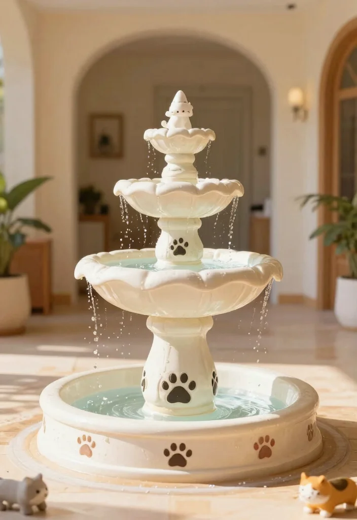14 Cat Water Fountain Ideas That Keep Water Fresh All Day - 8. Cat-Themed Water Fountain 1