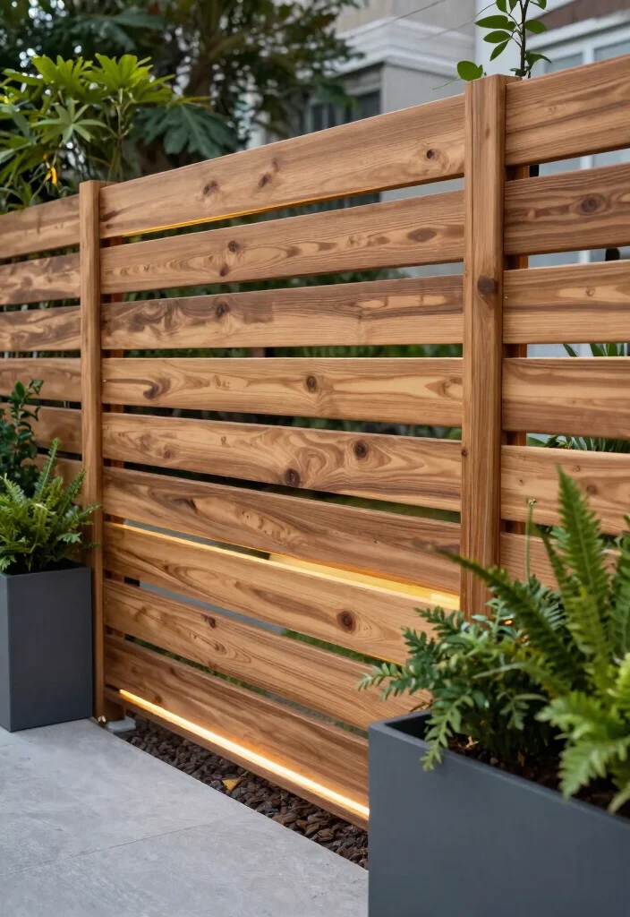 14 Cedar Wood Fence Ideas That Stay Standing Through Any Weather - 2. Horizontal Slat Fencing 1