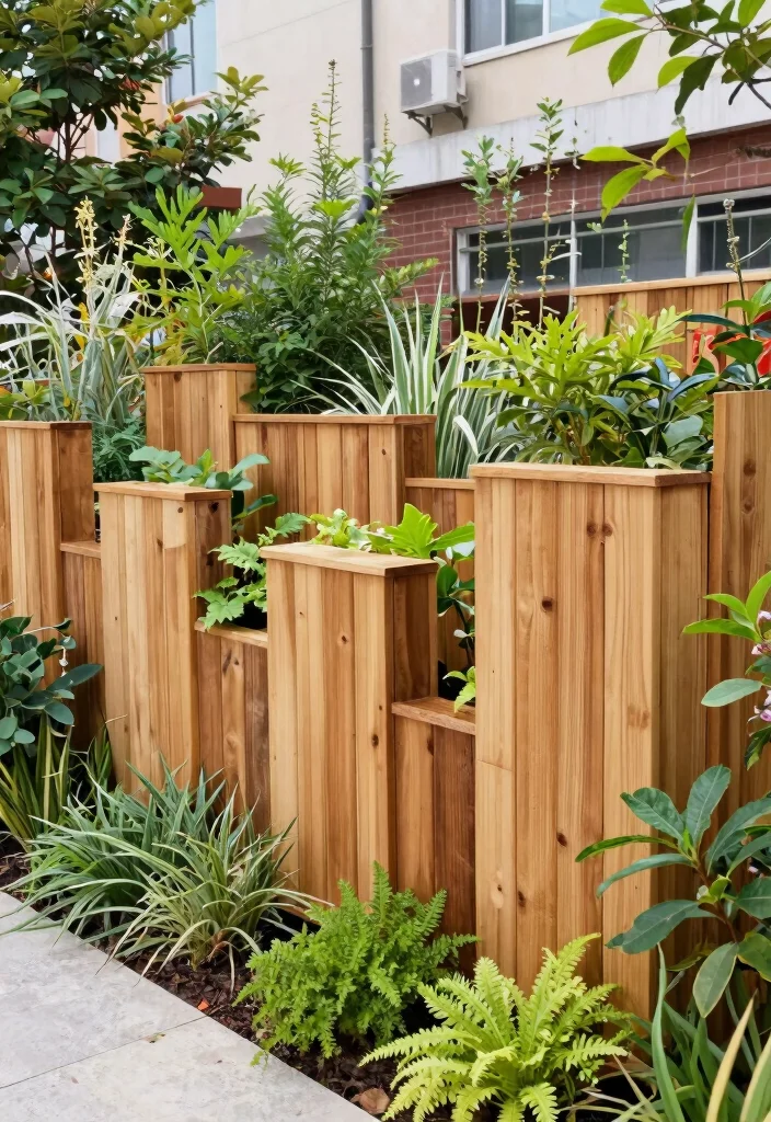 14 Cedar Wood Fence Ideas That Stay Standing Through Any Weather - 8. Multi-Level Cedar Fence 1