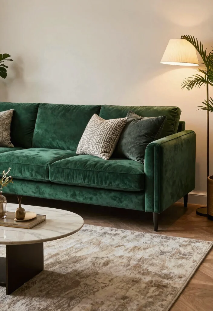 14 Farmhouse Couches Living Room Ideas That Look Expensive Under $800 - 10. Affordable Velvet Sofa in Jewel Tones 1