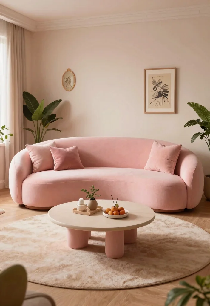 14 Farmhouse Couches Living Room Ideas That Look Expensive Under $800 - 13. Stylish Curved Couch for a Unique Look 1