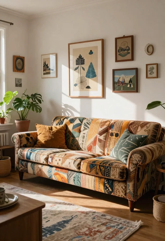 14 Farmhouse Couches Living Room Ideas That Look Expensive Under $800 - 14. Quirky Vintage Finds for a Unique Touch 1