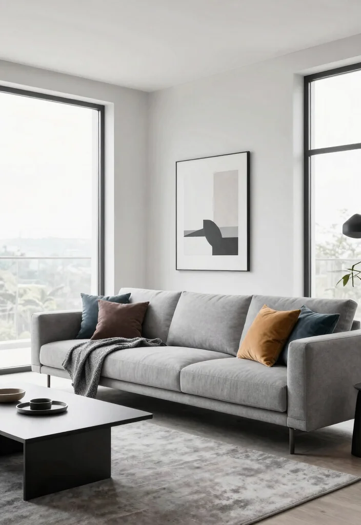 14 Farmhouse Couches Living Room Ideas That Look Expensive Under $800 - 9. Sleek Modern Minimalist Couch 1