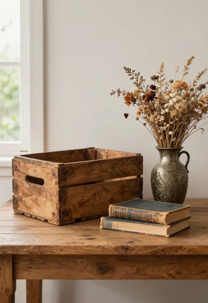 14 Farmhouse Spring Decor Ideas on a Budget That Look Fresh Not Cluttered - 6. Vintage Finds 1
