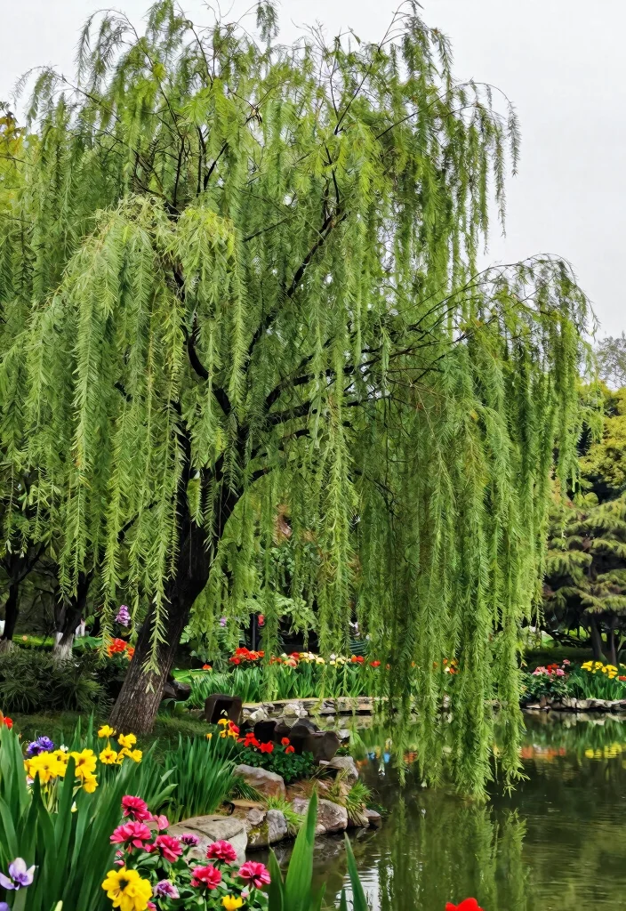 14 Front Yard Trees That Grow Fast and Provide Instant Shade - 14. Weeping Willow (Salix babylonica) 1