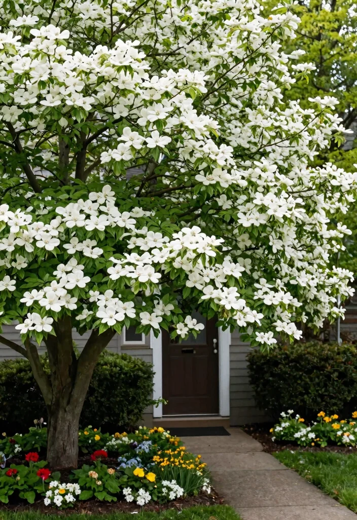 14 Front Yard Trees That Grow Fast and Provide Instant Shade - 7. Flowering Dogwood (Cornus florida) 1