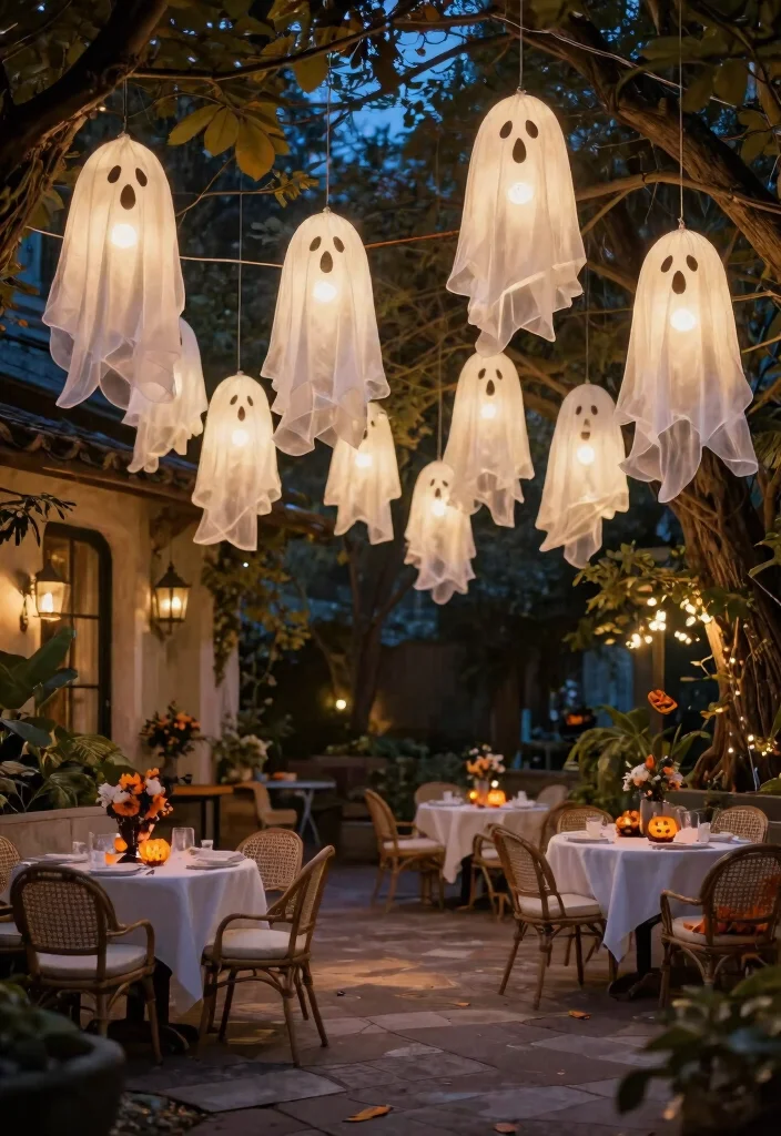 14 Halloween Patio Decor Ideas That Look Spooky Without Being Tacky - 10. Ethereal Ghost Lights 1