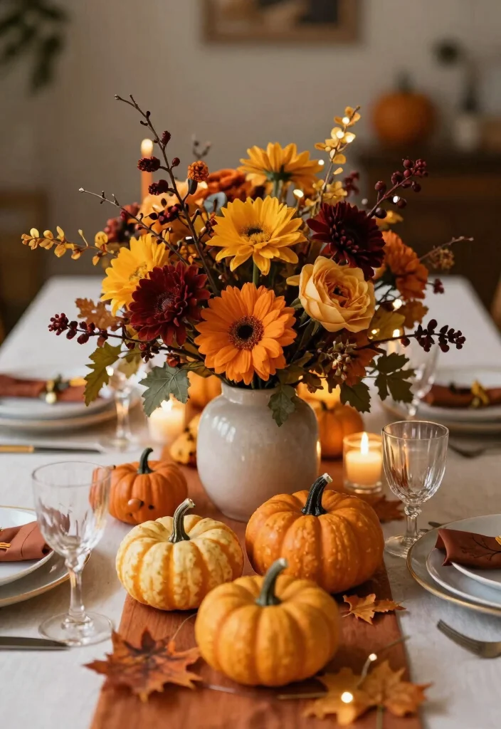 14 Halloween Patio Decor Ideas That Look Spooky Without Being Tacky - 11. Fall-Themed Table Centerpieces 1