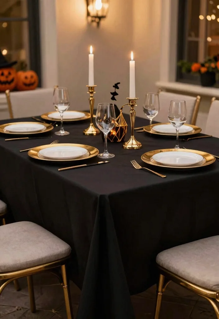 14 Halloween Patio Decor Ideas That Look Spooky Without Being Tacky - 12. Classic Black and Gold Accents 1