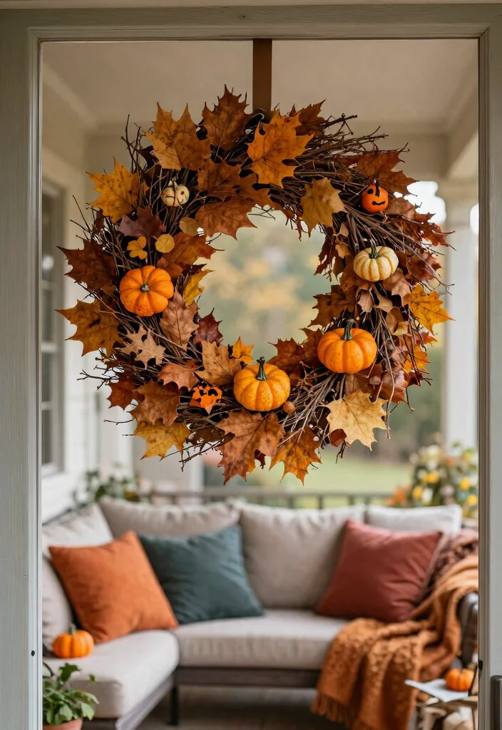 14 Halloween Patio Decor Ideas That Look Spooky Without Being Tacky - 5. Autumn Wreaths 1