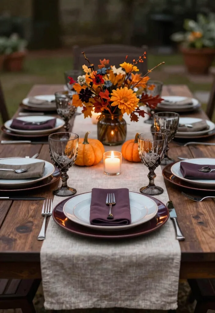 14 Halloween Patio Decor Ideas That Look Spooky Without Being Tacky - 6. Elegant Table Settings 1
