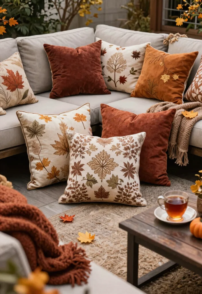 14 Halloween Patio Decor Ideas That Look Spooky Without Being Tacky - 8. Autumnal Throw Pillows 1