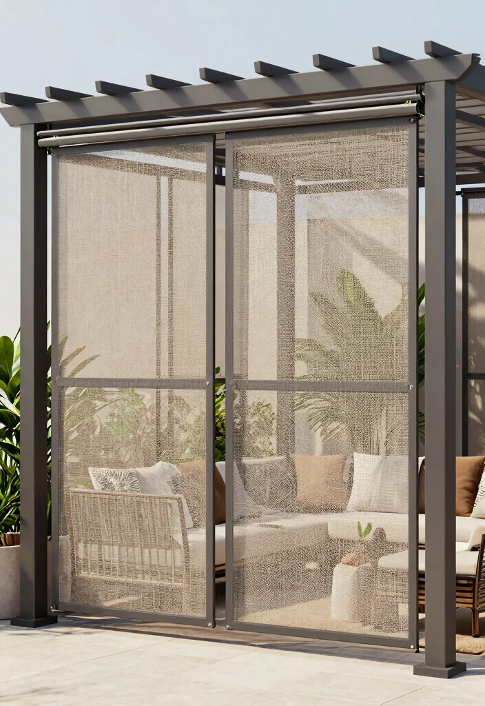 14 Pergola Retractable Shade Ideas That Don't Jam or Tear Easily - 10. Retractable Shade Screens 1