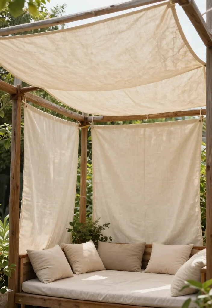 14 Pergola Retractable Shade Ideas That Don't Jam or Tear Easily - 13. Biodegradable Shade Materials 1