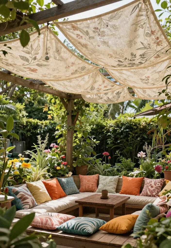 14 Pergola Retractable Shade Ideas That Don't Jam or Tear Easily - 5. Eco-Friendly Canvas Shades 1