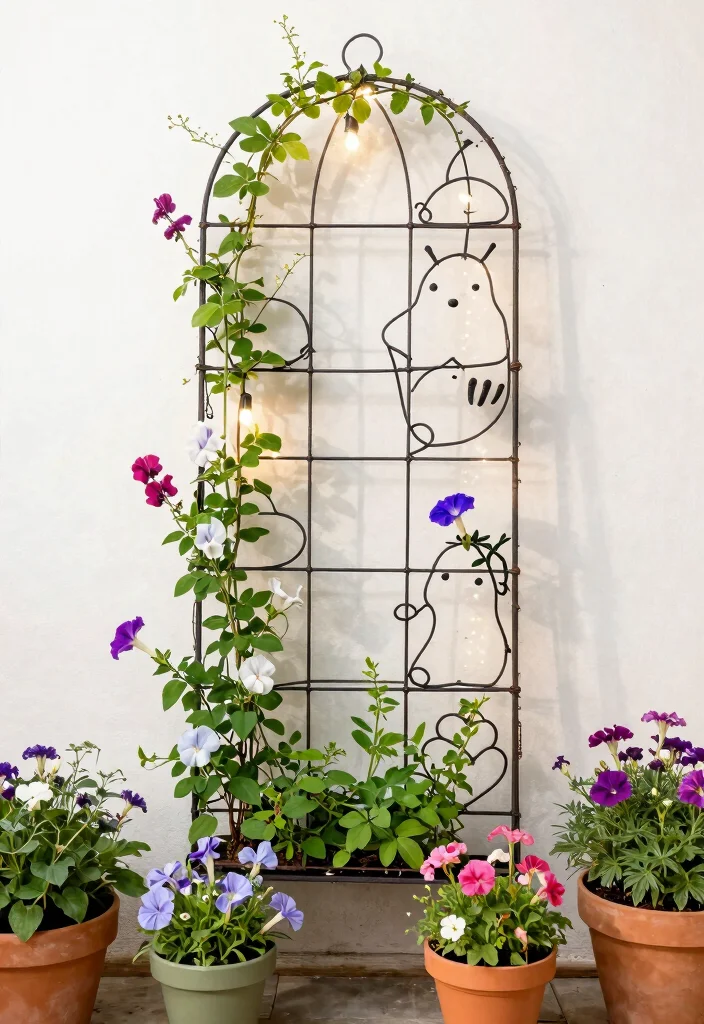 14 Plant Trellis Ideas That Support Heavy Vines Without Tipping - 7. Decorative Wire Trellis 1