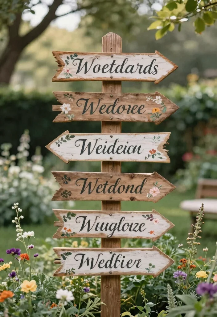 15 Backyard Wedding Decor Ideas on a Budget That Look Professionally Styled - 1. Rustic Wooden Signs 1