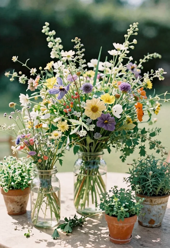 15 Backyard Wedding Decor Ideas on a Budget That Look Professionally Styled - 2. Eco-Friendly Floral Arrangements 1