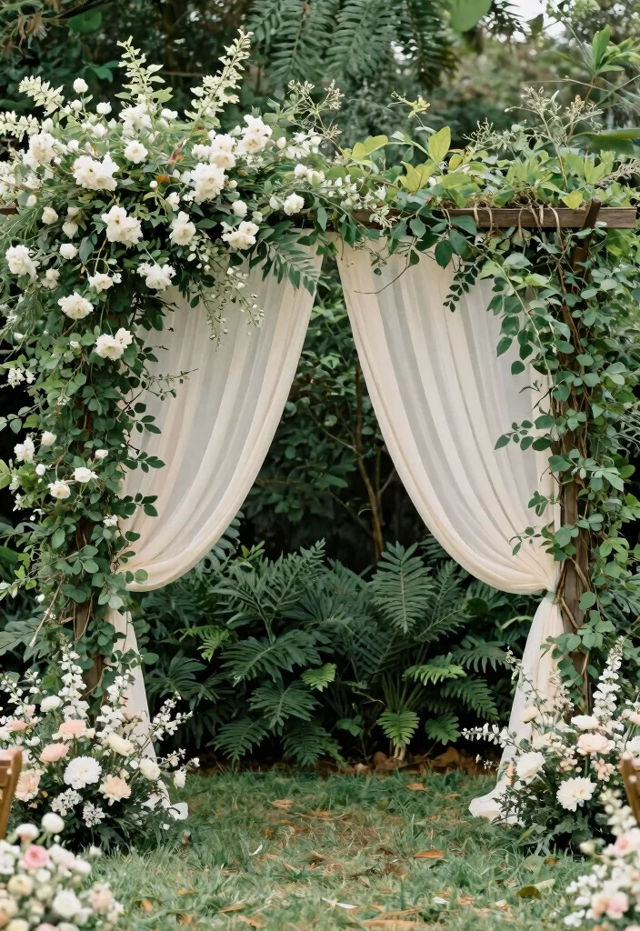15 Backyard Wedding Decor Ideas on a Budget That Look Professionally Styled - 6. Natural Ceremony Backdrop 1
