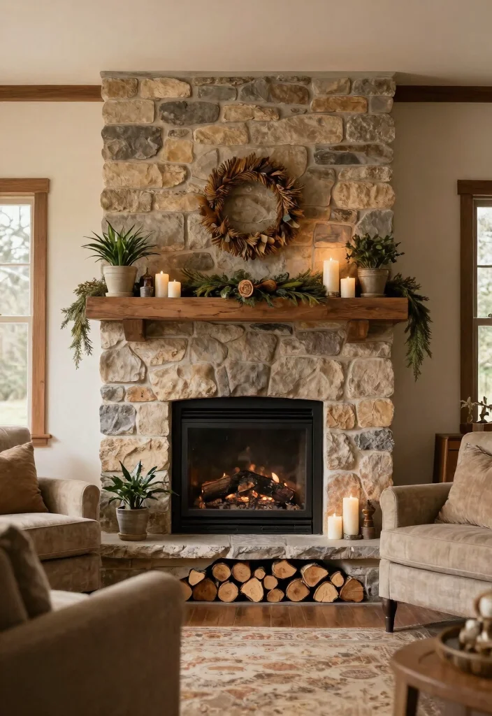 15 Farmhouse Living Room Decor Concepts on a Budget That Feel High-End - 12. Charming Fireplaces 1