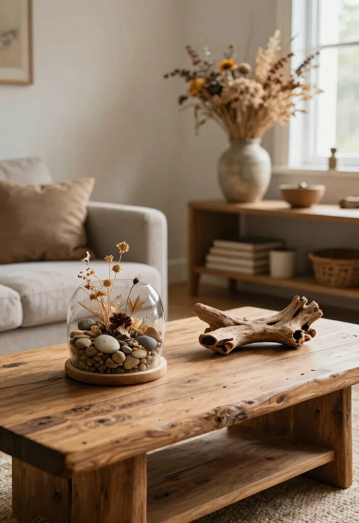 15 Farmhouse Living Room Decor Concepts on a Budget That Feel High-End - 14. Crafting with Natural Elements 1