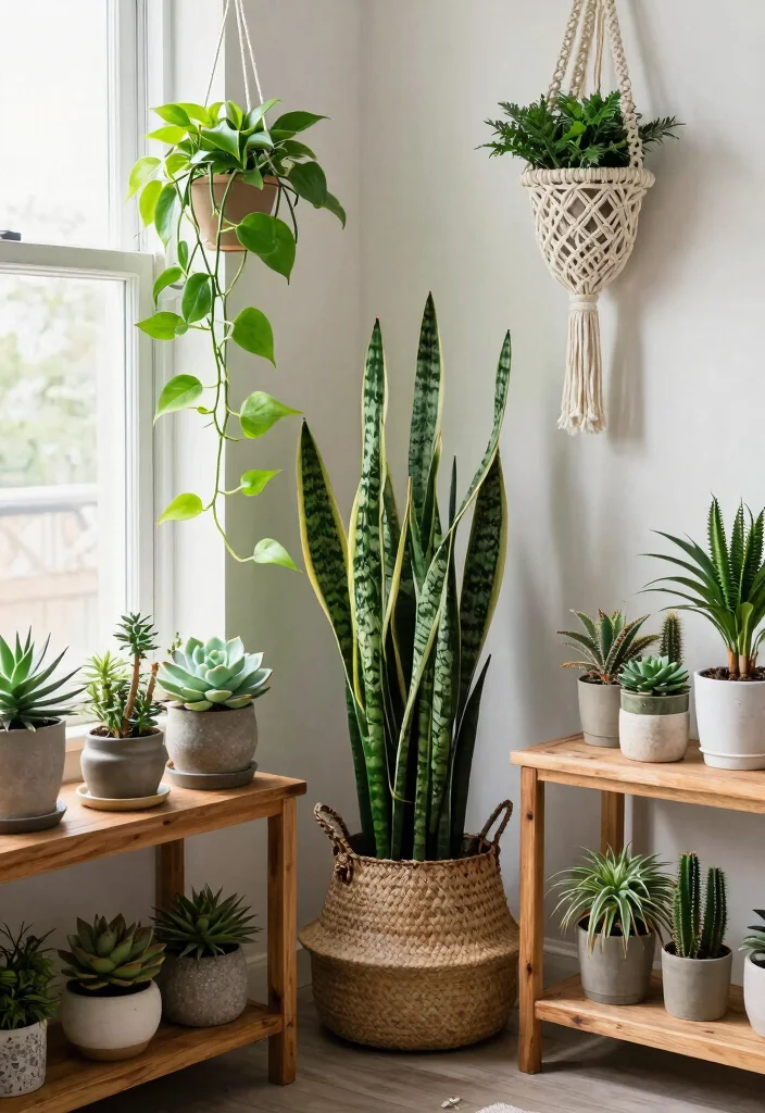 15 Farmhouse Living Room Decor Concepts on a Budget That Feel High-End - 3. Indoor Plants Galore 1