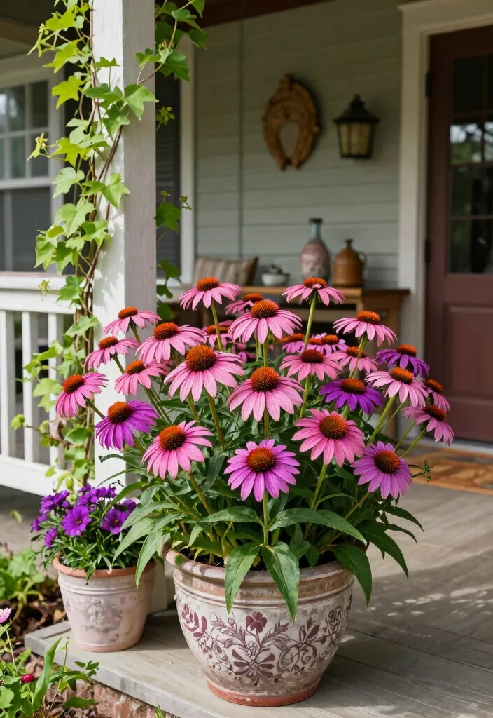 15 Front Porch Flowers That Bloom All Season Without Constant Replanting - 7. Coneflower 1
