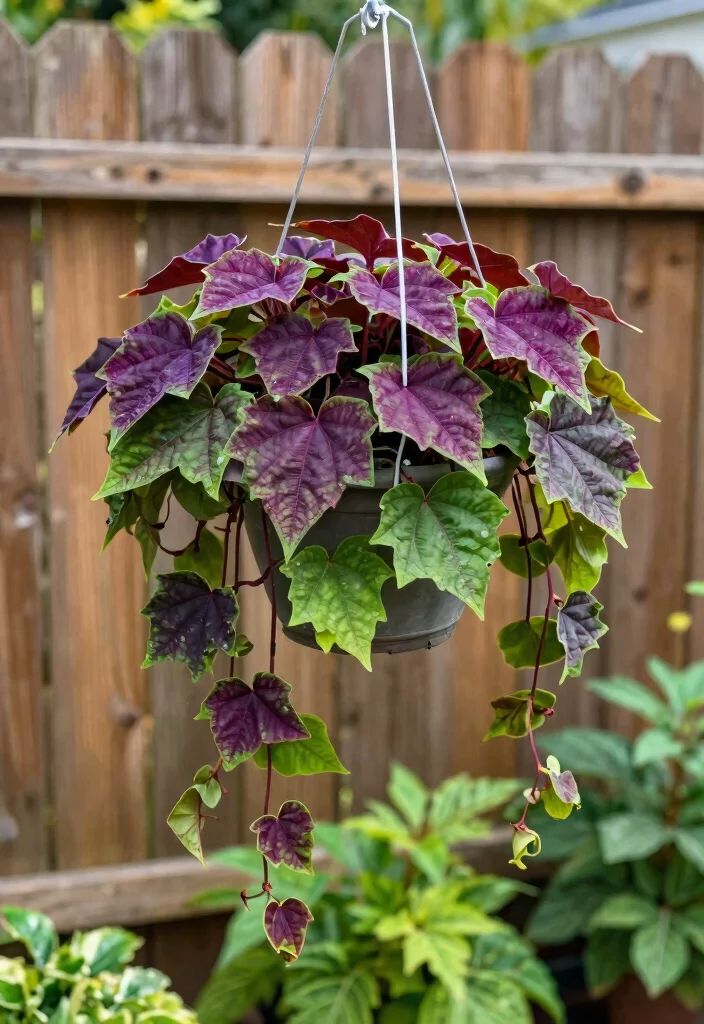 15 Hanging Plants Outdoor Ideas That Survive Full Sun Without Wilting - 4. Sweet Potato Vine 1