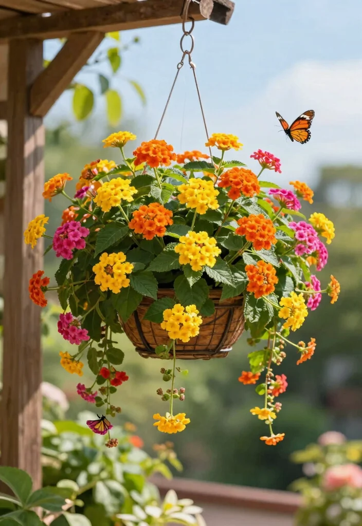 15 Hanging Plants Outdoor Ideas That Survive Full Sun Without Wilting - 7. Lantana 1